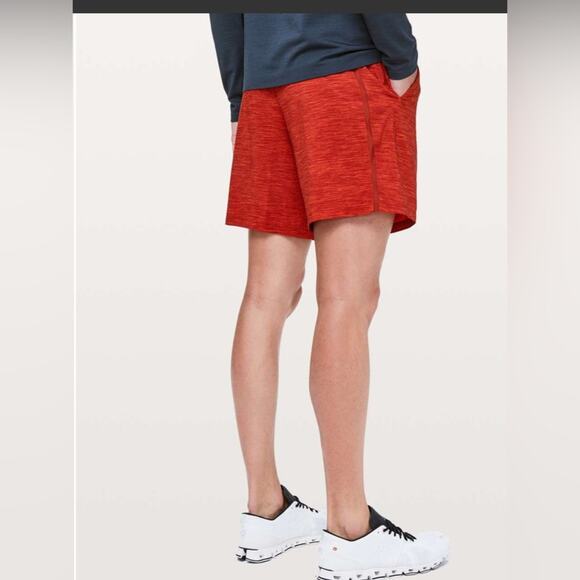 Lululemon Pace Breaker Short *Linerless 7" Heather Allover Solar Orange Magma XS - Picture 4 of 13